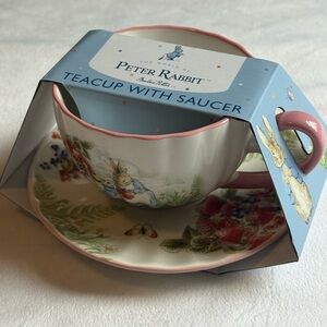 Beatrix Potter The World Of Peter Rabbit Teacup Saucer Set Brand New